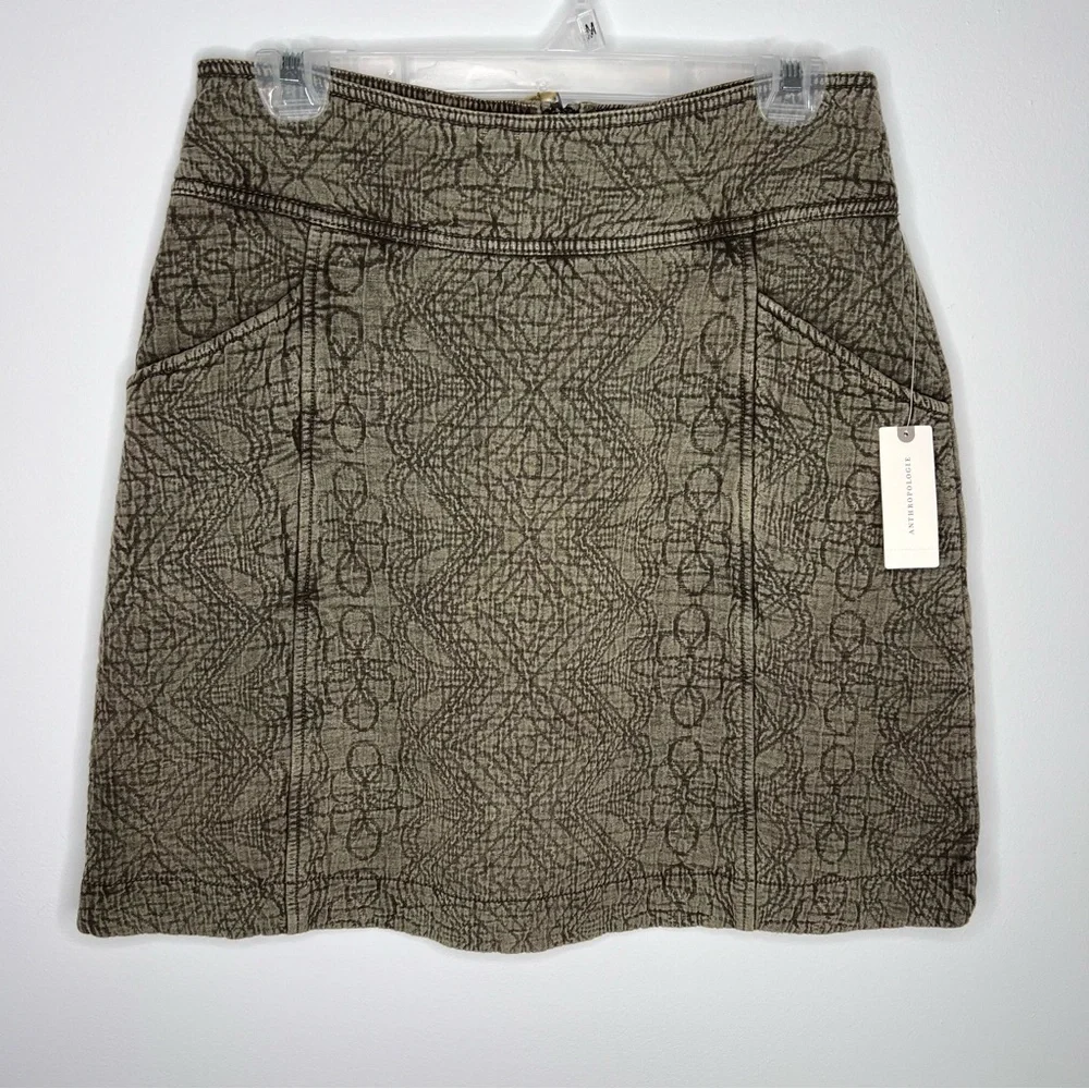 M21 NWT Anthropologie‎ Pilcro Moss Embossed Mini Skirt